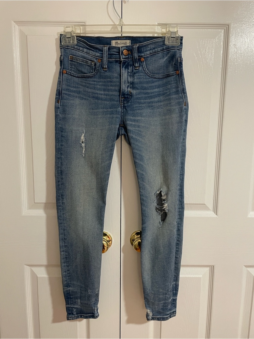 GUC - Madewell Petite 9" High-Rise Skinny Jeans: Destructed-Hem Edition
